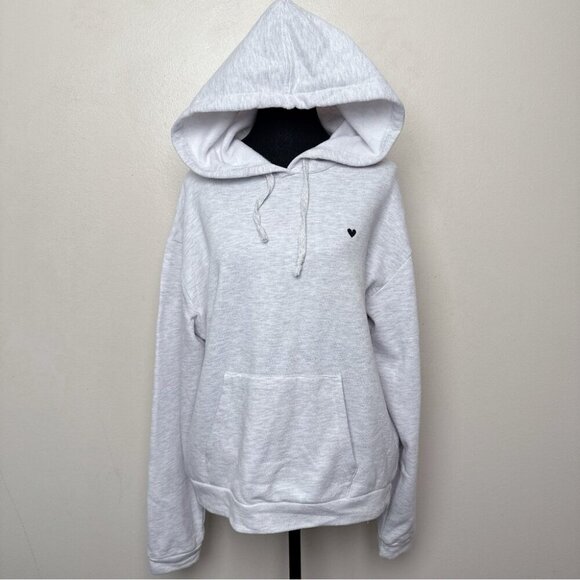 Topshop Womens 10 Embroidered Heart Warm Liner Hoodie - Picture 2 of 16